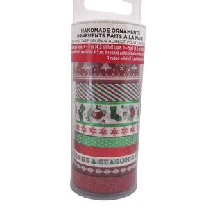 ArtMinds Christmas Washi Glitter Tape Set 9-Roll 4.5m Each Holiday Crafting Noel